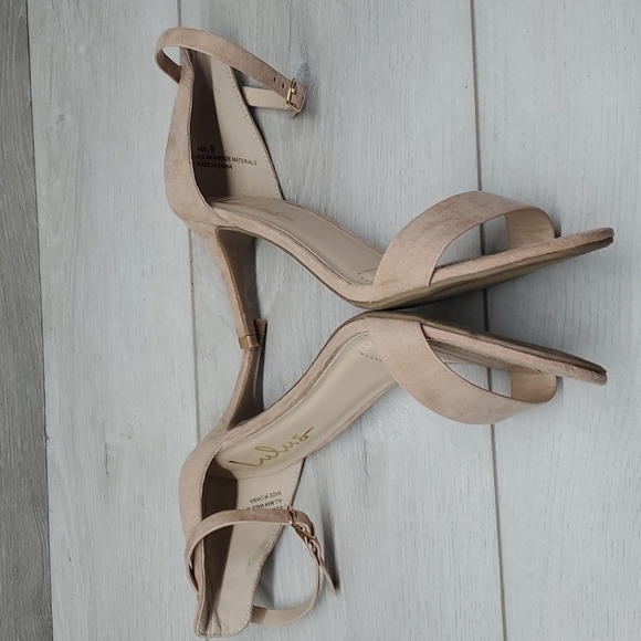 Lulu's Womens "Like New" Pubkished Author Ankle Strap Suede Heels shoes 8 - Picture 9 of 13